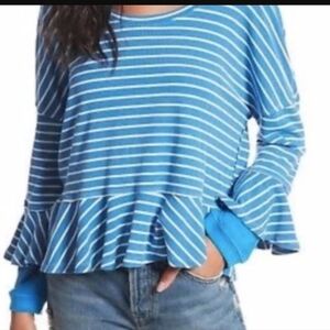 FREE PEOPLE ROYND ABOUT Tee Striped